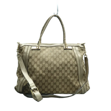 Load image into Gallery viewer, GUCCI Bella Fabric Satchel Bag Brown
