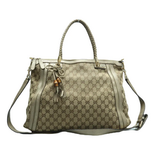 Load image into Gallery viewer, GUCCI Bella Fabric Satchel Bag Brown
