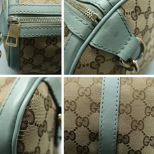 Load image into Gallery viewer, GUCCI Boston Fabric Satchel Bag Brown