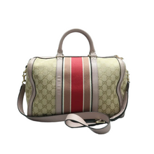 Load image into Gallery viewer, Gucci Boston Fabric Satchel Bag Brown
