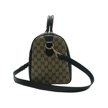 Load image into Gallery viewer, GUCCI Boston Fabric Satchel Bag Brown