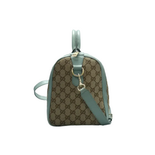 Load image into Gallery viewer, GUCCI Boston Fabric Satchel Bag Brown
