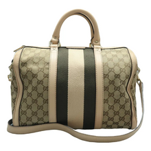 Load image into Gallery viewer, GUCCI Boston Fabric Satchel Bag Brown