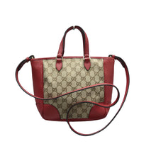 Load image into Gallery viewer, Gucci Bree GG Fabric Satchel Bag Red