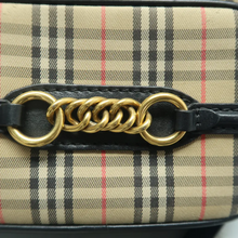 Load image into Gallery viewer, Burberry Leather and Fabric Shoulder Bag Brown