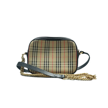 Load image into Gallery viewer, Burberry Leather and Fabric Shoulder Bag Brown