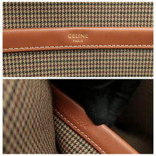 Load image into Gallery viewer, Celine Cabas Tweed Satchel Bag Brown