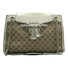 Load image into Gallery viewer, Gucci Emily Fabric Shoulder Bag Brown