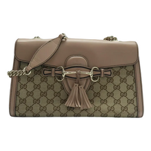 Load image into Gallery viewer, Gucci Emily Fabric Shoulder Bag Brown