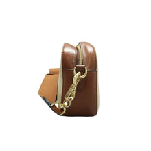 Load image into Gallery viewer, Gucci Web Vintage Canvas Shoulder Bag Sand Cuir