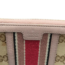 Load image into Gallery viewer, Gucci Vintage Web Rania Zip Around Monogram Cellarius Calfskin Wallet Beige
