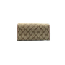 Load image into Gallery viewer, Gucci GG Canvas Leather Lovely Heart Continental Wallet Beige/Metallic