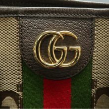 Load image into Gallery viewer, Gucci Ophidia Shopping Fabric Satchel Bag Brown