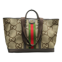 Load image into Gallery viewer, Gucci Ophidia Shopping Fabric Satchel Bag Brown