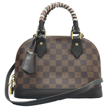 Load image into Gallery viewer, Louis Vuitton Alma BB Damier Ebene Braided Canvas Satchel Bag Brown