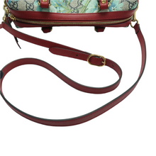 Load image into Gallery viewer, GUCCI Boston Blooms GG Supreme Canvas Satchel Bag Red