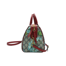 Load image into Gallery viewer, GUCCI Boston Blooms GG Supreme Canvas Satchel Bag Red