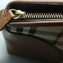 Load image into Gallery viewer, Burberry Leather Fabric Shoulder Bag Brown