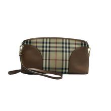 Load image into Gallery viewer, Burberry Leather Fabric Shoulder Bag Brown