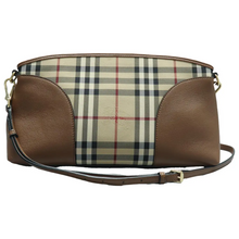 Load image into Gallery viewer, Burberry Leather Fabric Shoulder Bag Brown