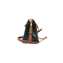 Load image into Gallery viewer, Celine Cabas De France Triomphe Canvas Calfskin Shoulder Bag Brown