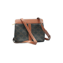Load image into Gallery viewer, Celine Cabas De France Triomphe Canvas Calfskin Shoulder Bag Brown