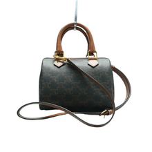 Load image into Gallery viewer, Celine Canvas Satchel Bag Brown