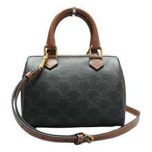 Load image into Gallery viewer, Celine Canvas Satchel Bag Brown