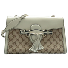 Load image into Gallery viewer, GUCCI Emily Canvas Shoulder Bag Brown