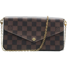 Load image into Gallery viewer, LOUIS VUITTON Felicie Daimer Azur Canvas Shoulder Bag Brown