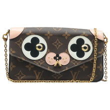 Load image into Gallery viewer, Louis Vuitton Pochette Felicie Dog Monogram Chain Crossbody Bag Brown