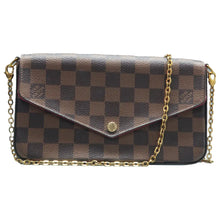 Load image into Gallery viewer, Louis Vuitton Felicie Damier Ebene Canvas Shoulder Bag Brown