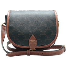 Load image into Gallery viewer, CELINE Folco Leather Shoulder Bag Brown