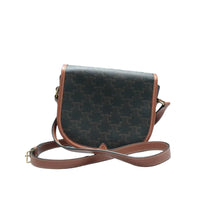 Load image into Gallery viewer, CELINE Folco Leather Shoulder Bag Brown