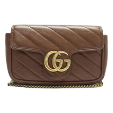 Load image into Gallery viewer, GUCCI GG Marmont Leather Shoulder Bag Brown