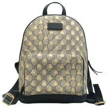 Load image into Gallery viewer, GUCCI GG Supreme Bee Canvas Backpack Bag Brown