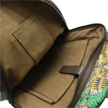 Load image into Gallery viewer, GUCCI GG Supreme Canvas Tiger Print Backpack Brown