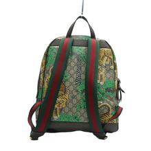 Load image into Gallery viewer, GUCCI GG Supreme Canvas Tiger Print Backpack Brown
