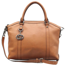 Load image into Gallery viewer, Gucci Dome GG Convertible Pebbled Calfskin Medium Satchel Brown
