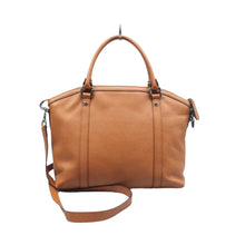 Load image into Gallery viewer, Gucci Dome GG Convertible Pebbled Calfskin Medium Satchel Brown