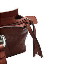 Load image into Gallery viewer, GUCCI Brick Leather Satchel Bag Brown