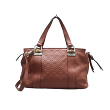 Load image into Gallery viewer, GUCCI Brick Leather Satchel Bag Brown