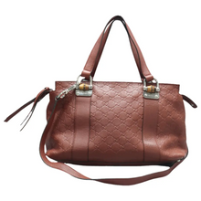 Load image into Gallery viewer, GUCCI Brick Leather Satchel Bag Brown