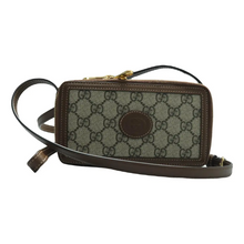 Load image into Gallery viewer, GUCCI Retro Canvas Shoulder Bag Brown