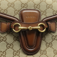 Load image into Gallery viewer, Gucci Lady Web Leather Shoulder Bag Brown
