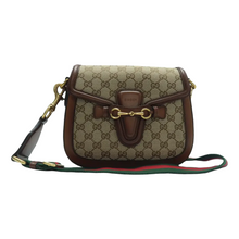 Load image into Gallery viewer, Gucci Lady Web Leather Shoulder Bag Brown