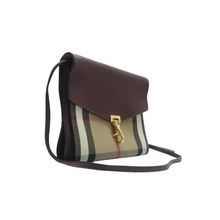Load image into Gallery viewer, Burberry Macken Canvas Leather Shoulder Bag Brown