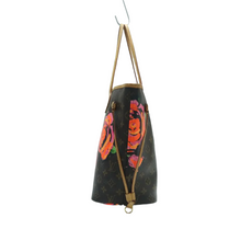 Load image into Gallery viewer, Louis Vuitton Neverfull Monogram Roses Canvas Shoulder Bag Brown