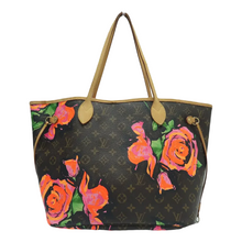 Load image into Gallery viewer, Louis Vuitton Neverfull Monogram Roses Canvas Shoulder Bag Brown