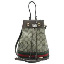 Load image into Gallery viewer, Gucci Web Mini Ophidia GG Supreme Monogram Bucket Bag Brown